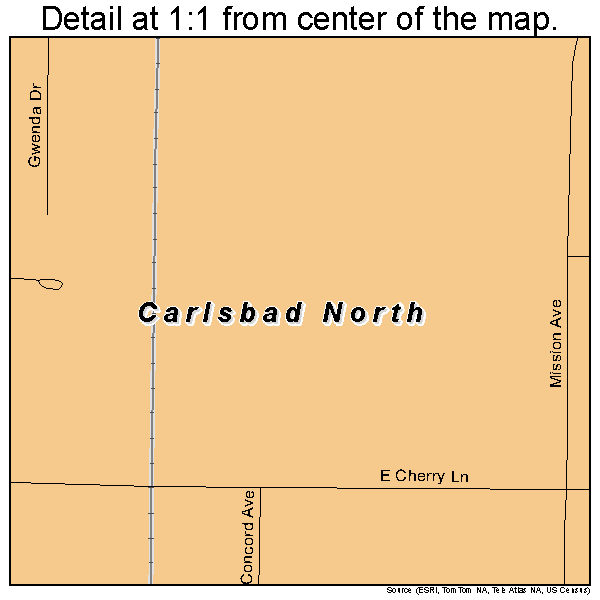 Carlsbad North, New Mexico road map detail