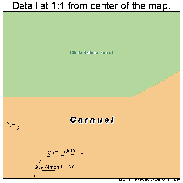 Carnuel, New Mexico road map detail