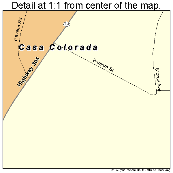 Casa Colorada, New Mexico road map detail