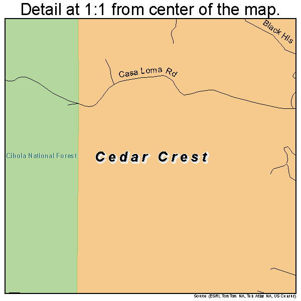 Cedar Crest, New Mexico road map detail