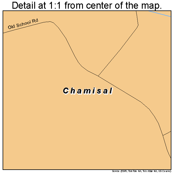 Chamisal, New Mexico road map detail