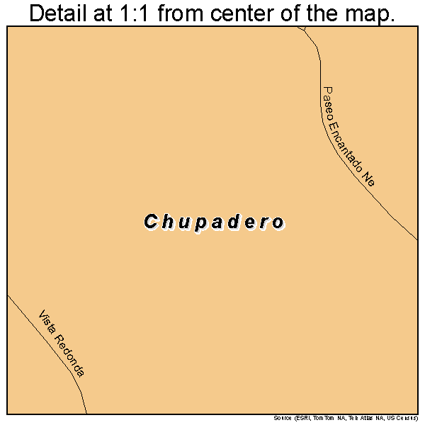 Chupadero, New Mexico road map detail