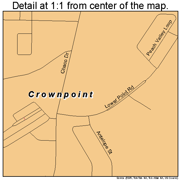 Crownpoint, New Mexico road map detail