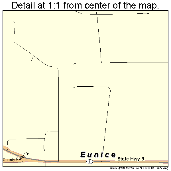 Eunice, New Mexico road map detail