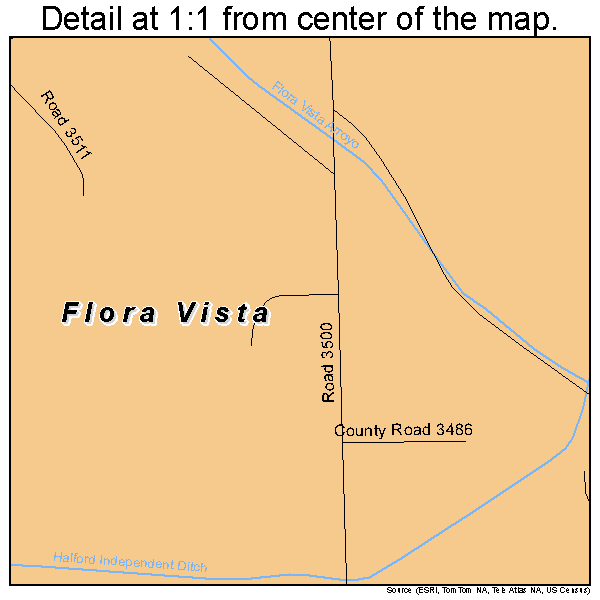 Flora Vista, New Mexico road map detail