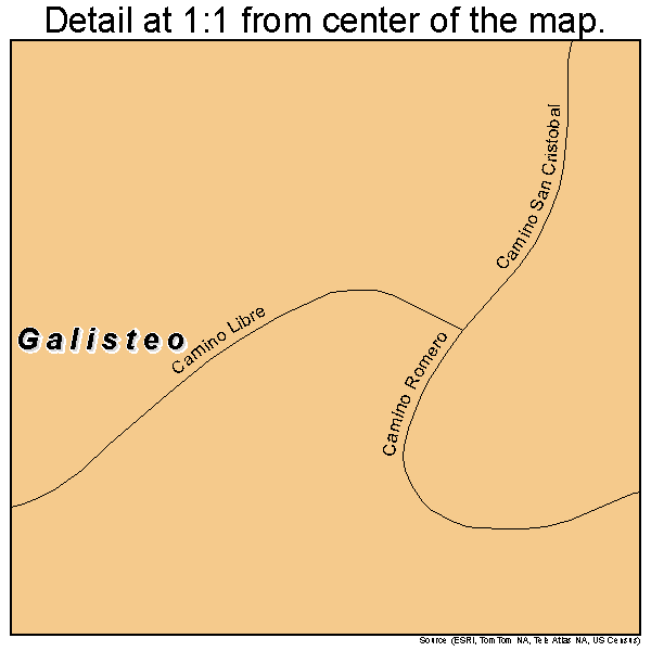 Galisteo, New Mexico road map detail