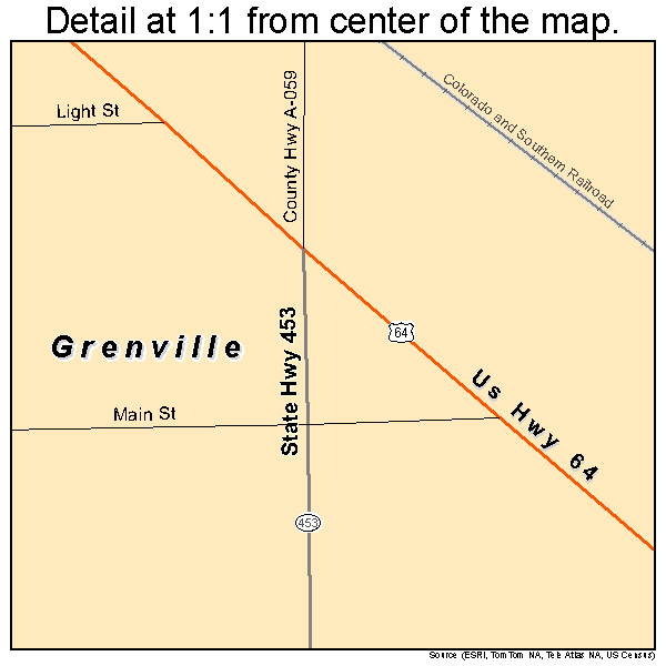 Grenville, New Mexico road map detail