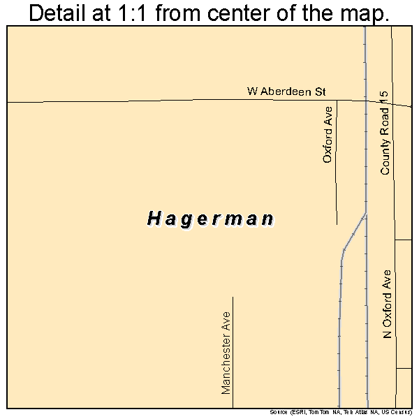 Hagerman, New Mexico road map detail