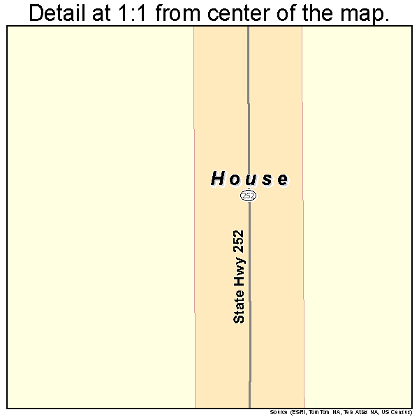 House, New Mexico road map detail