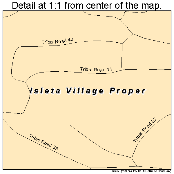 Isleta Village Proper, New Mexico road map detail