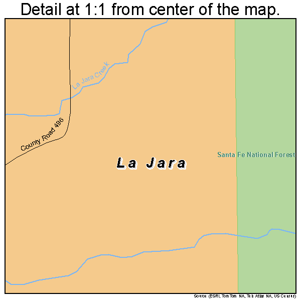 La Jara, New Mexico road map detail