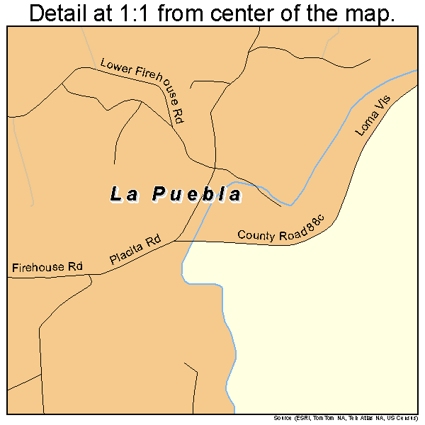 La Puebla, New Mexico road map detail
