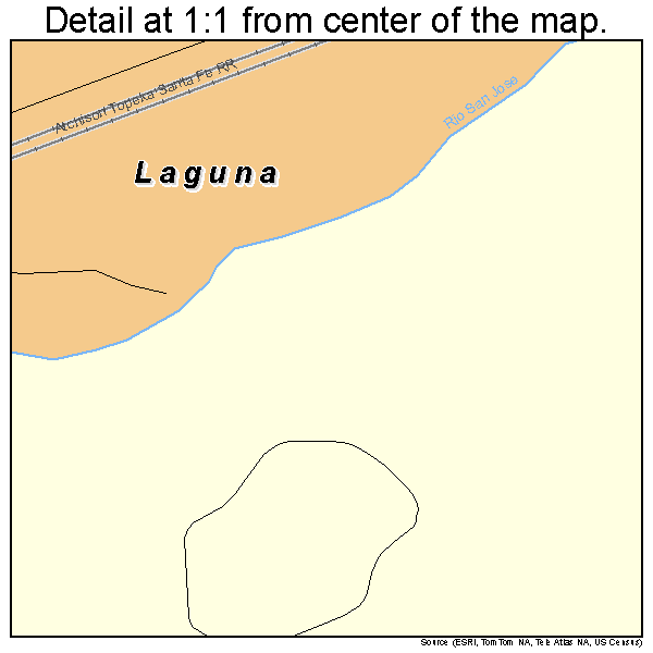 Laguna, New Mexico road map detail
