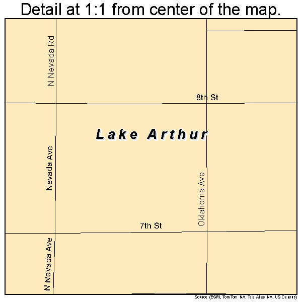 Lake Arthur, New Mexico road map detail