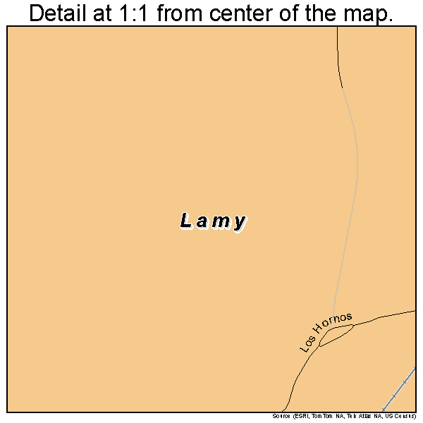 Lamy, New Mexico road map detail