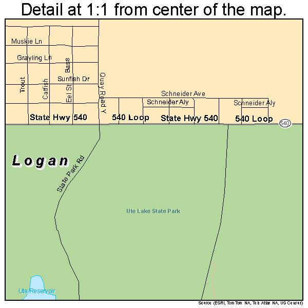 Logan, New Mexico road map detail