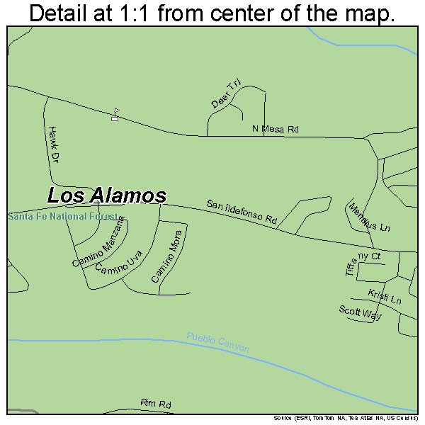 Los Alamos, New Mexico road map detail