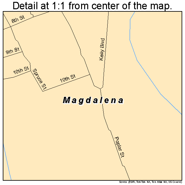 Magdalena, New Mexico road map detail