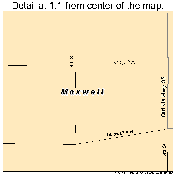 Maxwell, New Mexico road map detail