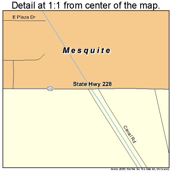 Mesquite, New Mexico road map detail