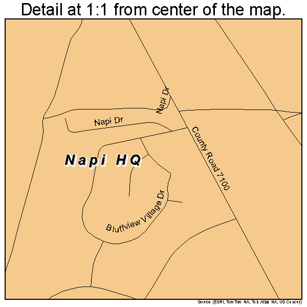Napi HQ, New Mexico road map detail