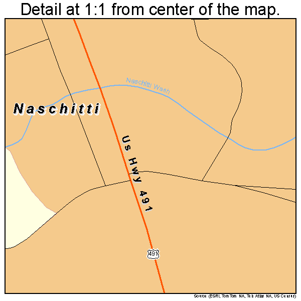 Naschitti, New Mexico road map detail