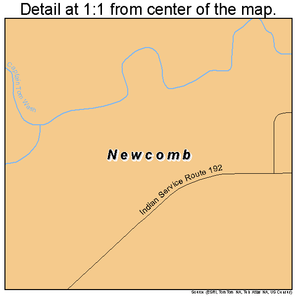 Newcomb, New Mexico road map detail