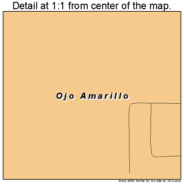 Ojo Amarillo, New Mexico road map detail