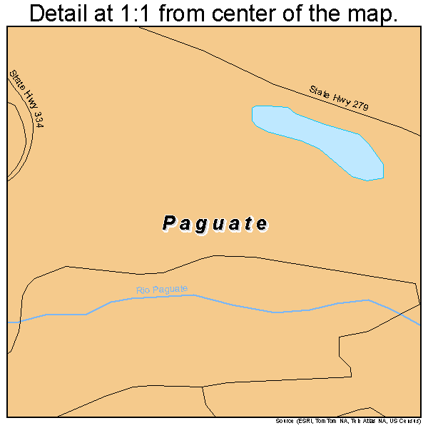 Paguate, New Mexico road map detail