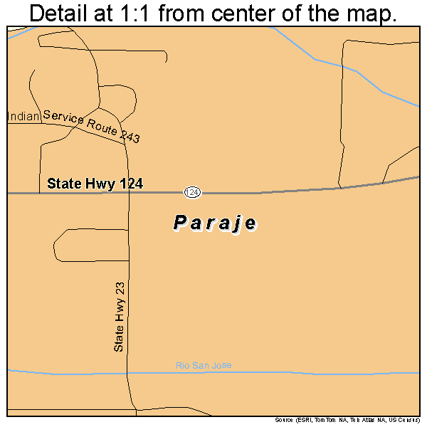 Paraje, New Mexico road map detail