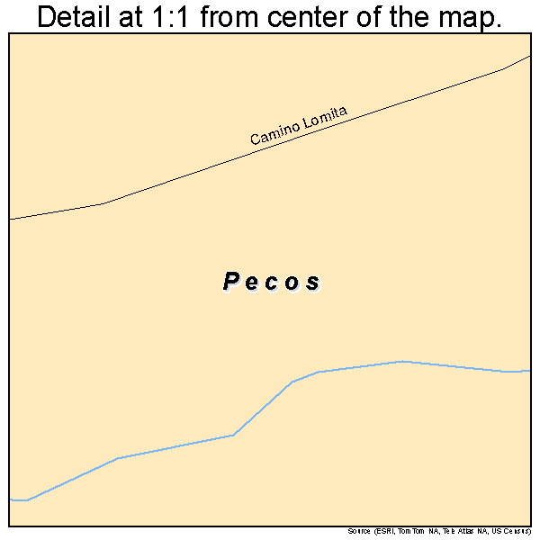 Pecos, New Mexico road map detail