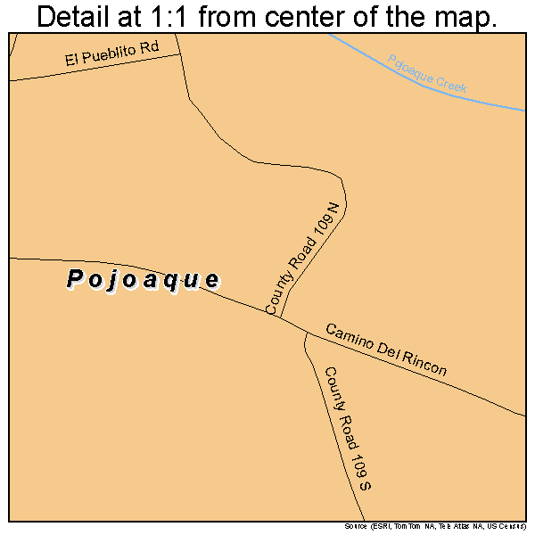 Pojoaque, New Mexico road map detail