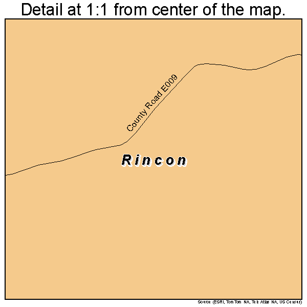 Rincon, New Mexico road map detail