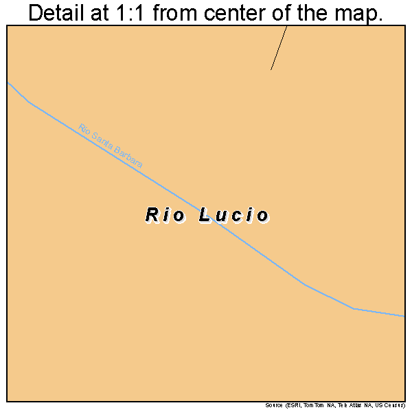Rio Lucio, New Mexico road map detail