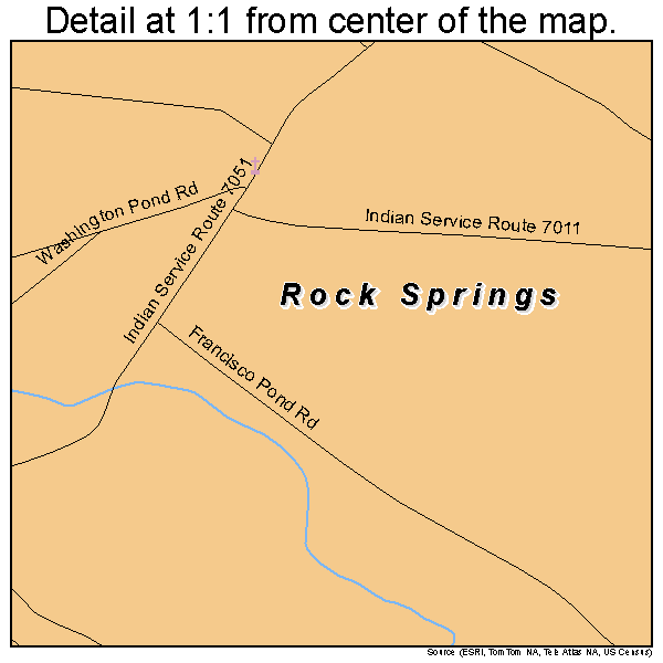 Rock Springs, New Mexico road map detail