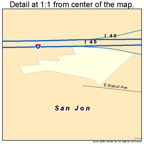 San Jon, New Mexico road map detail