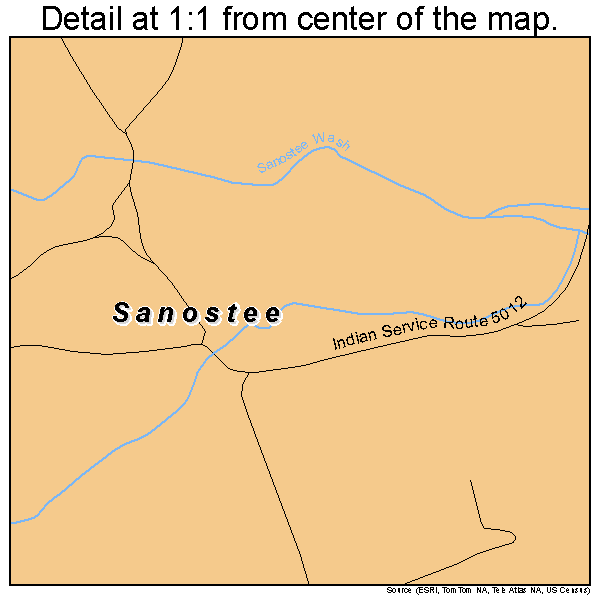 Sanostee, New Mexico road map detail