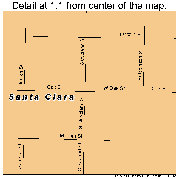 Santa Clara, New Mexico road map detail