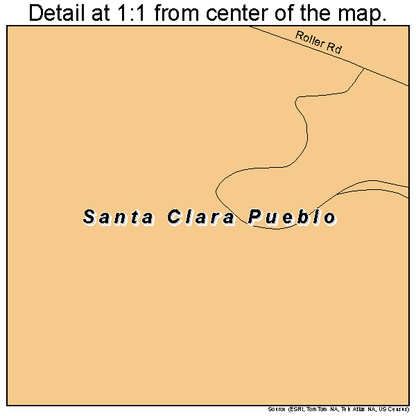 Santa Clara Pueblo, New Mexico road map detail