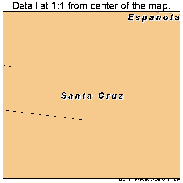 Santa Cruz, New Mexico road map detail