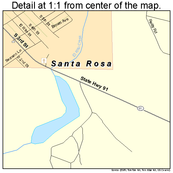 Santa Rosa, New Mexico road map detail