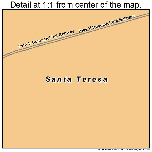 Santa Teresa, New Mexico road map detail