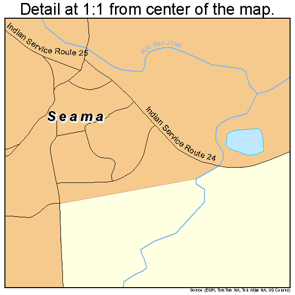 Seama, New Mexico road map detail