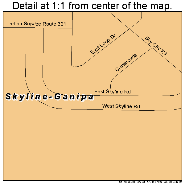 Skyline-Ganipa, New Mexico road map detail