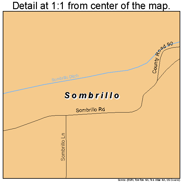Sombrillo, New Mexico road map detail