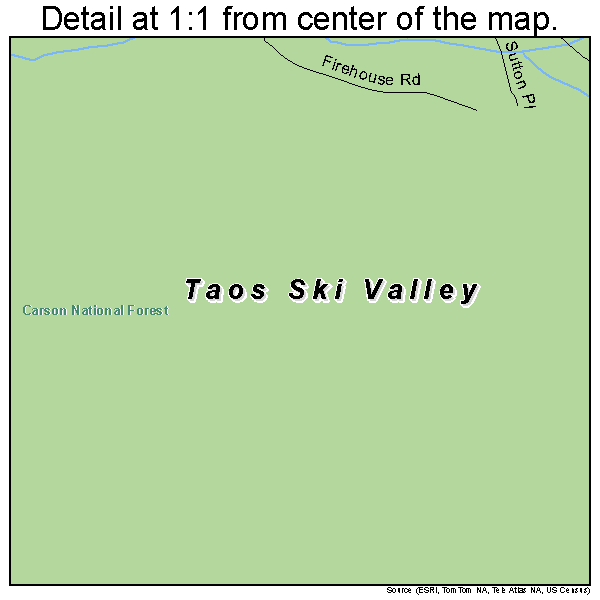 Taos Ski Valley, New Mexico road map detail