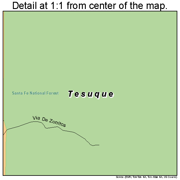 Tesuque, New Mexico road map detail