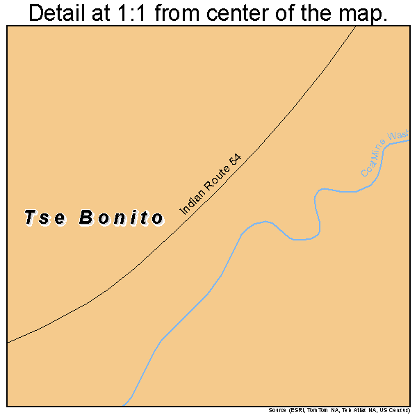 Tse Bonito, New Mexico road map detail