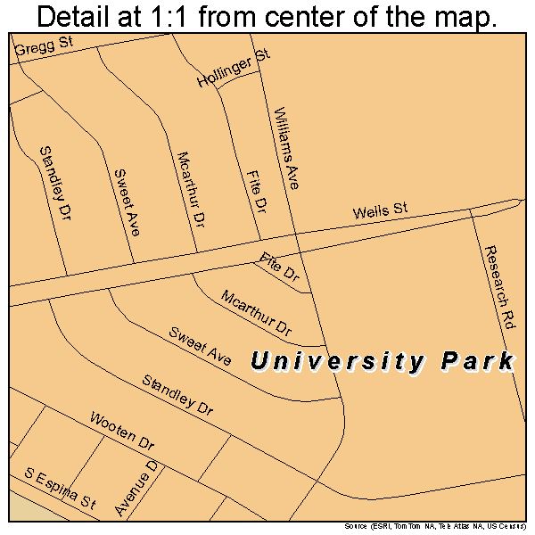 University Park, New Mexico road map detail