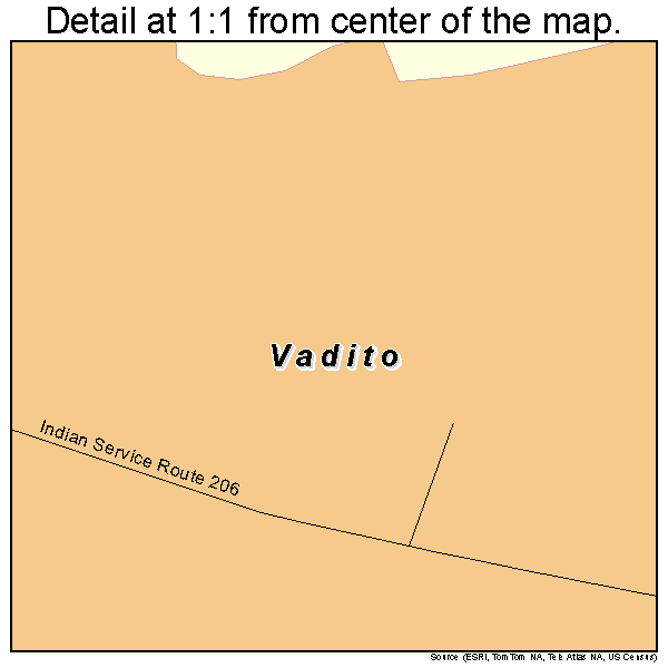 Vadito, New Mexico road map detail